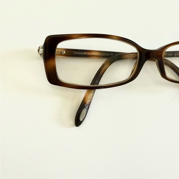 Tiffany & Co TF2035 Tortoise Rectangle Heart Logo Glasses 52-16 - Picture 2 of 11